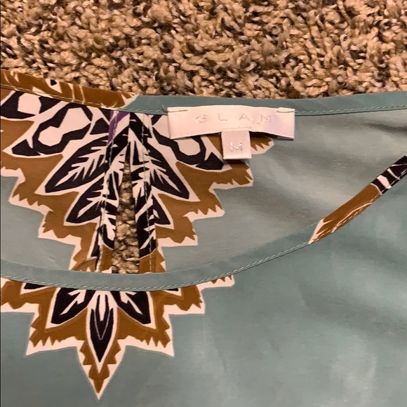 Glam Teal and Purple Mini Dress - Picture 2 of 5